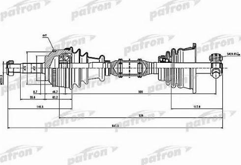 Patron PDS1115 - Drive Shaft autospares.lv