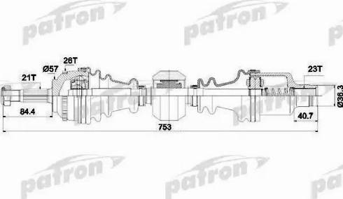 Patron PDS1398 - Drive Shaft autospares.lv