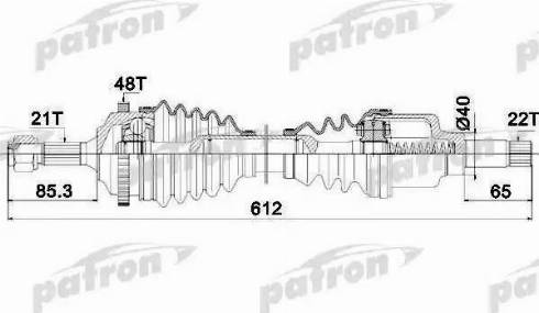 Patron PDS1381 - Drive Shaft autospares.lv