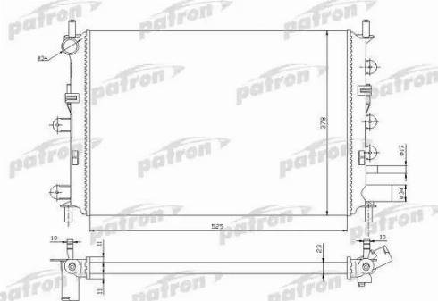 Patron PRS3435 - Radiator, engine cooling autospares.lv