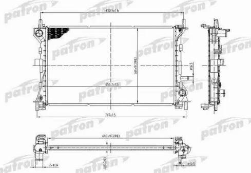 Patron PRS3429 - Radiator, engine cooling autospares.lv