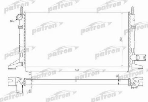 Patron PRS3321 - Radiator, engine cooling autospares.lv