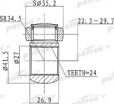 Patron PTD004 - Tripod Hub, drive shaft autospares.lv