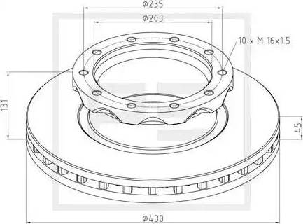 PE Automotive 476.001-00A - Brake Disc autospares.lv