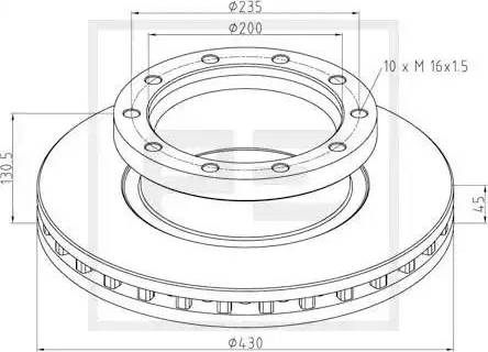 PE Automotive 476.002-00A - Brake Disc autospares.lv