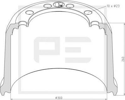 PE Automotive 046.428-00A - Brake Drum autospares.lv