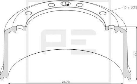 PE Automotive 046.698-00A - Brake Drum autospares.lv