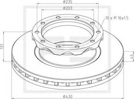 PE Automotive 056.105-00A - Brake Disc autospares.lv