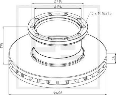 PE Automotive 056.102-00A - Brake Disc autospares.lv