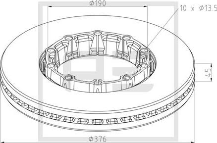 PE Automotive 066.256-10A - Brake Disc autospares.lv