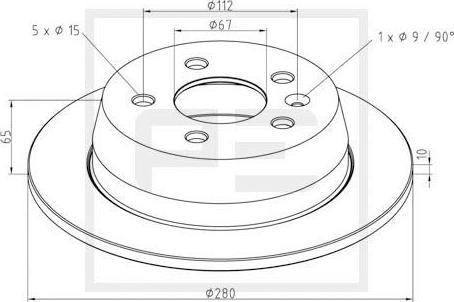 PE Automotive 016.655-00A - Brake Disc autospares.lv