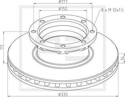 PE Automotive 016.664-00A - Brake Disc autospares.lv