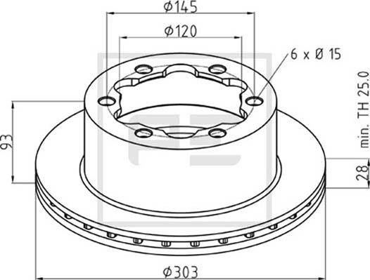 PE Automotive 016.679-00A - Brake Disc autospares.lv