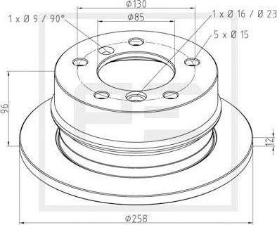 PE Automotive 016.290-00A - Brake Disc autospares.lv