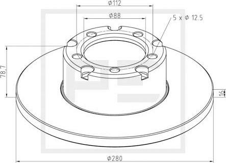 PE Automotive 016.285-00A - Brake Disc autospares.lv