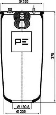 PE Automotive 084.054-71A - Bellow, air suspension autospares.lv