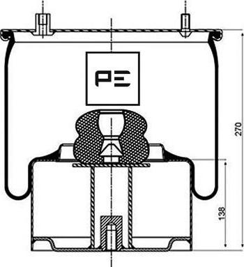 PE Automotive 084.052-72A - Bellow, air suspension autospares.lv