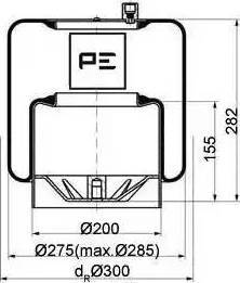 PE Automotive 084.107-16A - Bellow, air suspension autospares.lv