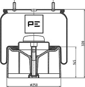 PE Automotive 084.116-73A - Bellow, air suspension autospares.lv