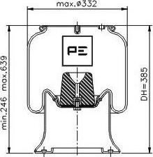 PE Automotive 084.182-71A - Bellow, air suspension autospares.lv