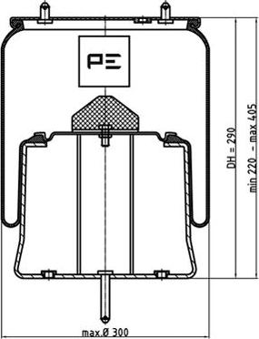 PE Automotive 084.291-71A - Bellow, air suspension autospares.lv