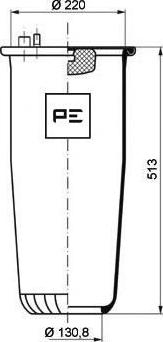 PE Automotive 084.249-70A - Bellow, air suspension autospares.lv