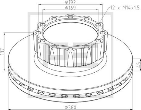 PE Automotive 036.006-00A - Brake Disc autospares.lv