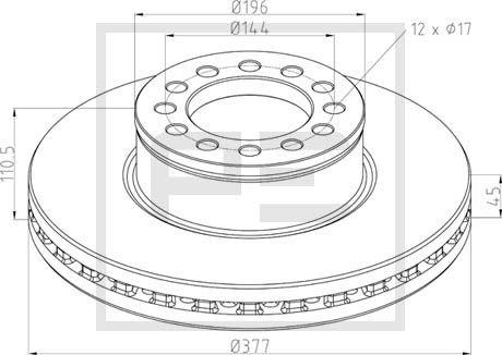 PE Automotive 036.144-00A - Brake Disc autospares.lv