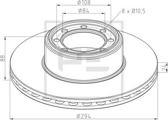 PE Automotive 026.674-10A - Brake Disc autospares.lv