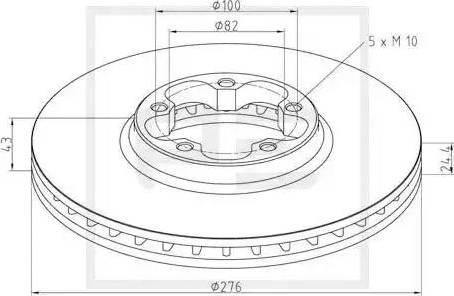 PE Automotive 116.008-00A - Brake Disc autospares.lv