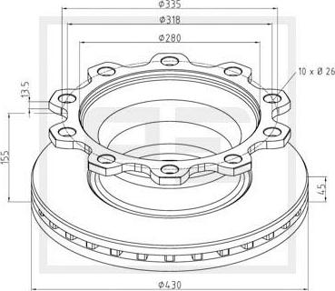 PE Automotive 186.101-00A - Brake Disc autospares.lv