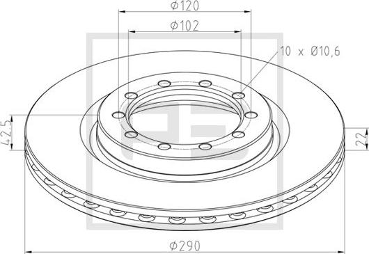 PE Automotive 256.102-00A - Brake Disc autospares.lv