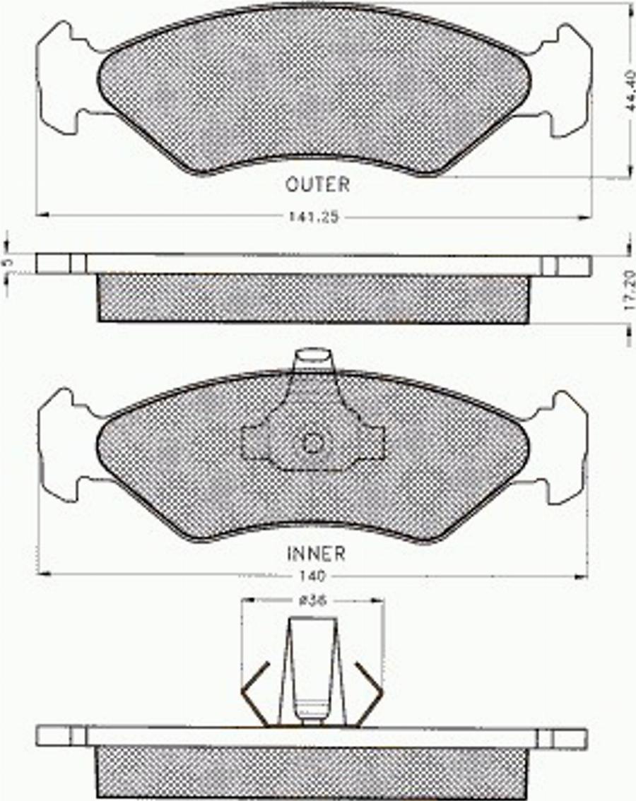 Pex 7446 - Brake Pad Set, disc brake autospares.lv