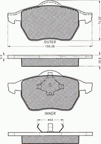 Pex 7.439 - Brake Pad Set, disc brake autospares.lv