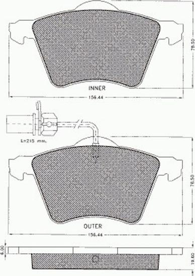 Pex 7.543 - Brake Pad Set, disc brake autospares.lv