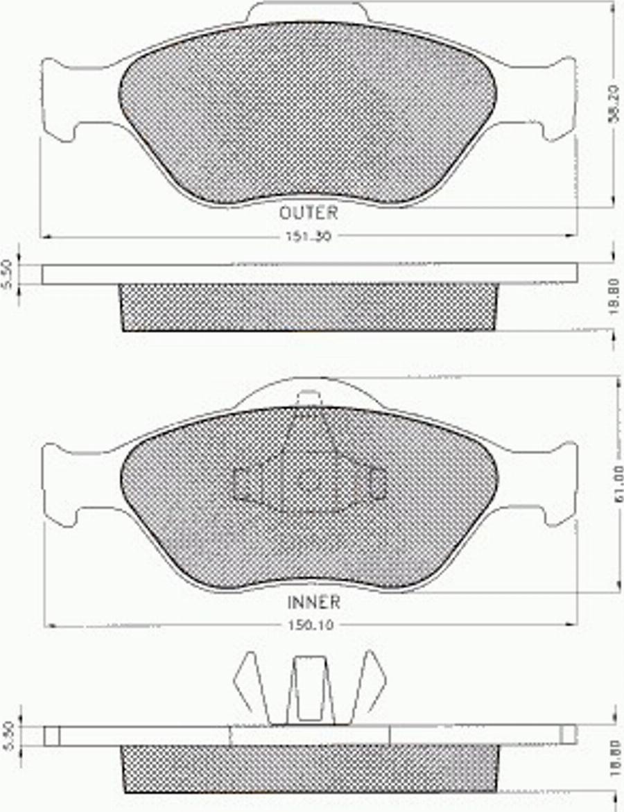 Pex 7.539 - Brake Pad Set, disc brake autospares.lv