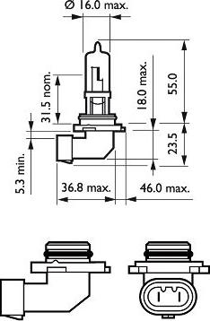 PHILIPS 9005PRB1 - Bulb, spotlight autospares.lv