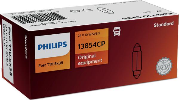 PHILIPS 13854CP - Bulb, licence plate light autospares.lv