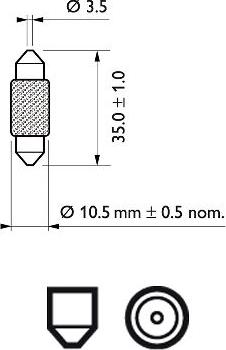 PHILIPS 12854CP - Bulb, interior light autospares.lv