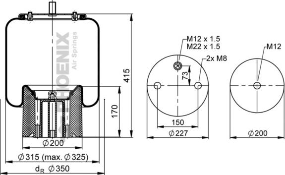 Phoenix 1 DK 23 L-1 - Bellow, air suspension autospares.lv