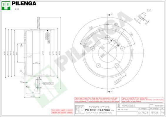 Pilenga 5905 - Brake Disc autospares.lv