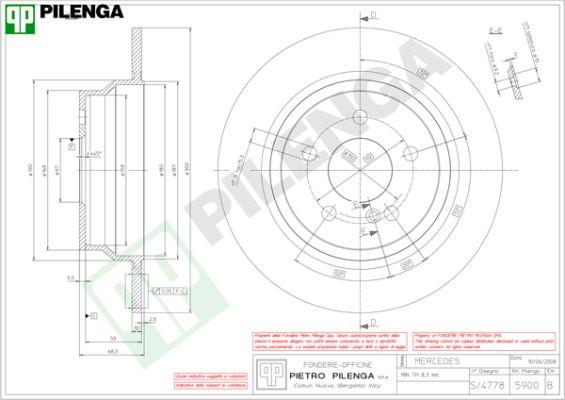 Pilenga 5900 - Brake Disc autospares.lv