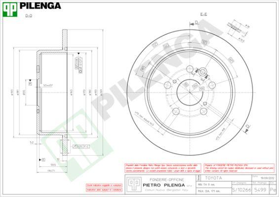 Pilenga 5499 - Brake Disc autospares.lv