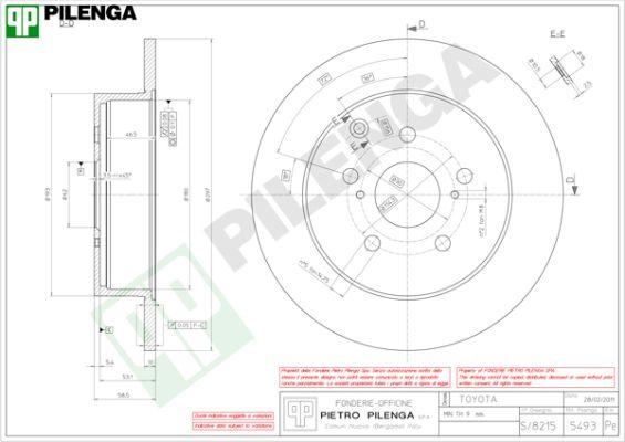 Pilenga 5493 - Brake Disc autospares.lv