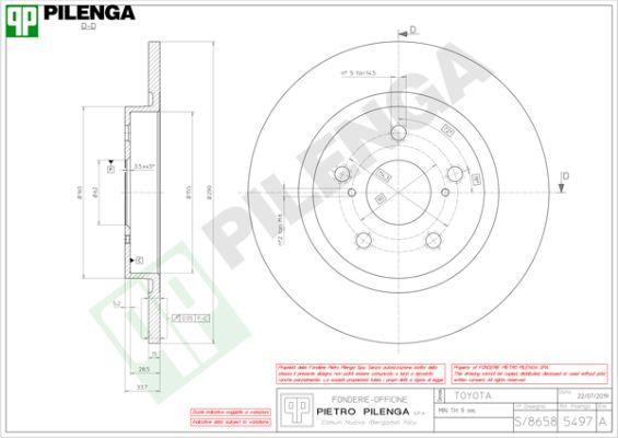 Pilenga 5497 - Brake Disc autospares.lv