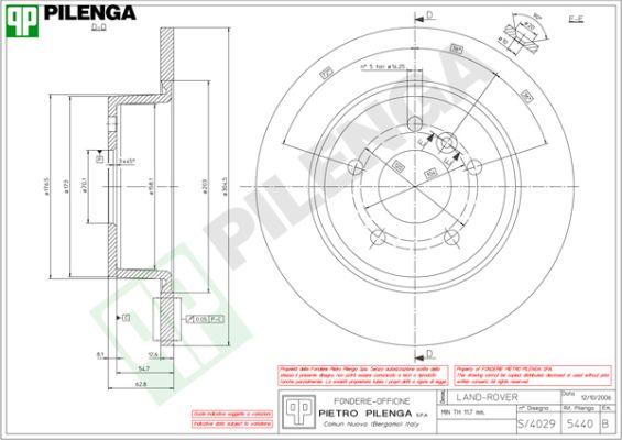 Pilenga 5440 - Brake Disc autospares.lv