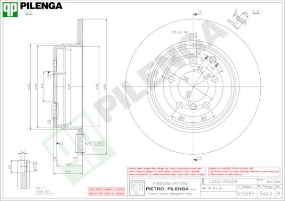 Pilenga 5443 - Brake Disc autospares.lv