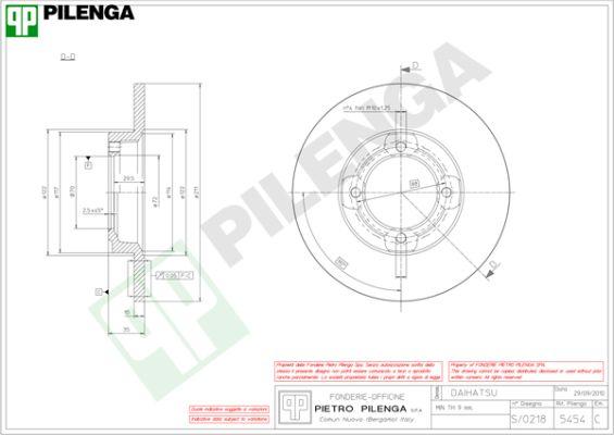 Pilenga 5454 - Brake Disc autospares.lv