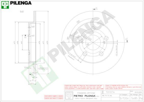 Pilenga 5485 - Brake Disc autospares.lv