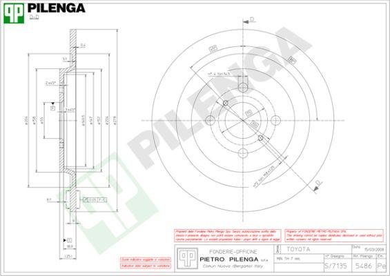 Pilenga 5486 - Brake Disc autospares.lv